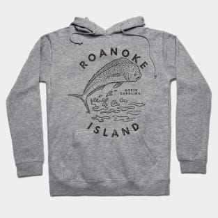 Roanoke Island, NC Summertime Vacationing Mahi Mahi Big Head Fish Hoodie